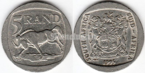 монета Южная Африка 5 рандов 1995 год