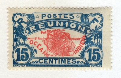 Реюньон 1928 г. Карта Ла-Реюньон Mi:RE 94