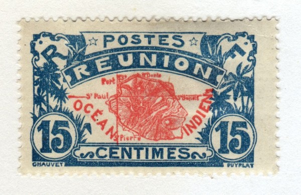 Реюньон 1928 г. Карта Ла-Реюньон Mi:RE 94