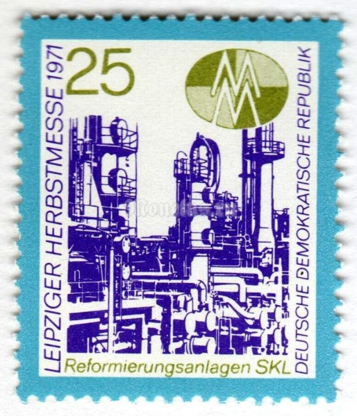 марка ГДР 25 пфенниг "Reformer plant" 1971 год 