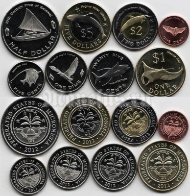 Микронезия набор из 8-ми монет 2012 год