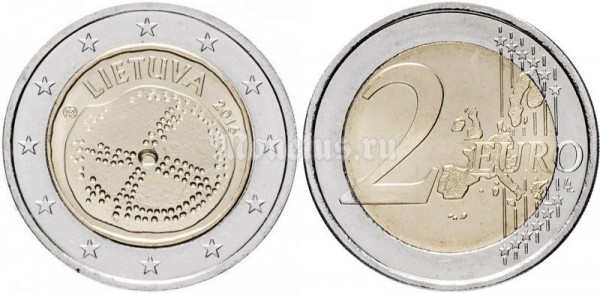 монета Литва 2 евро 2016 год Балтийская культура