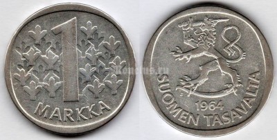 монета Финляндия 1 марка 1964 год