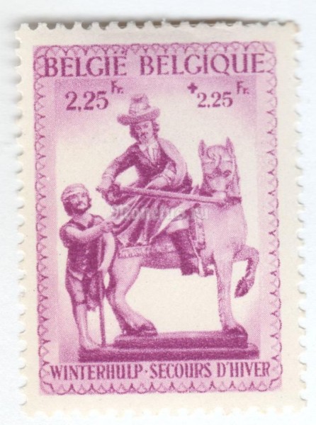 марка Бельгия 2,25+2,25 франка "Statue of St. Martin" 1941 год