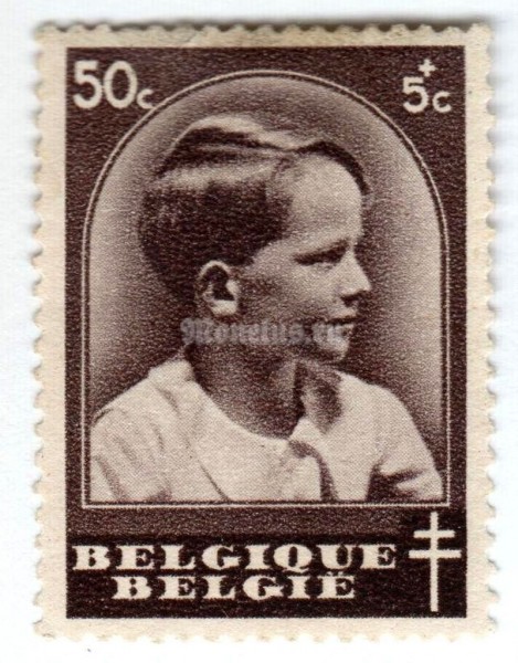 марка Бельгия 50+5 сентим "Prince Boudewijn" 1936 год