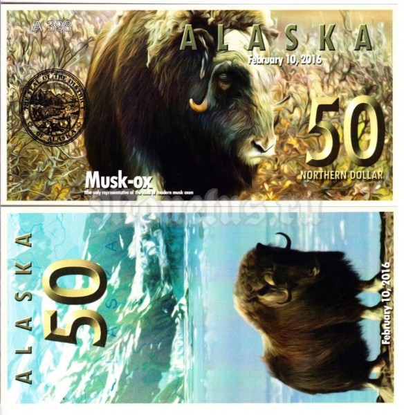 бона Аляска 50 северных доллара 2016 год