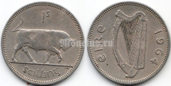 монета Ирландия 1 шиллинг 1964 год
