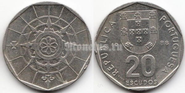 монета Португалия 20 эскудо 1988 год