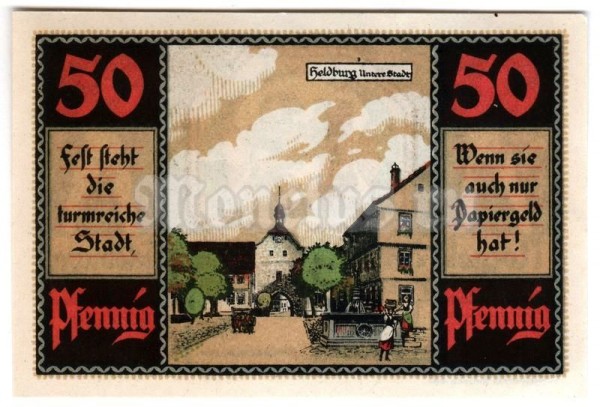 Нотгельд Германия 50 пфеннигов 1921 год Heldburg, тип 2