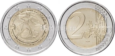 монета Греция 2 евро 2010 год 