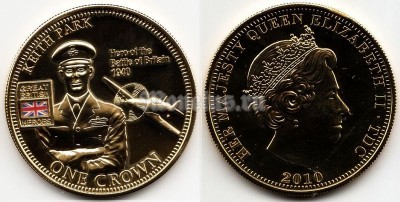 монета Тристан да Кунья 1 крона 2010 год Кейт Парк - герой «Битвы за Британию»