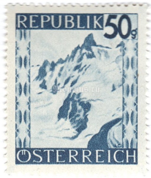 марка Австрия 50 грош "Silvretta mountain range (Vorarlberg)" 1945 год
