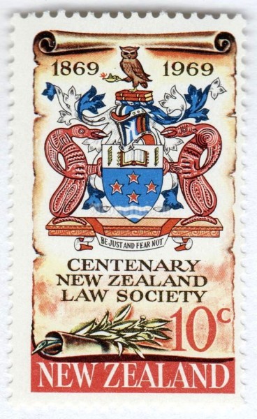 марка Новая Зеландия 10 центов "Coat Of Arms" 1969 год