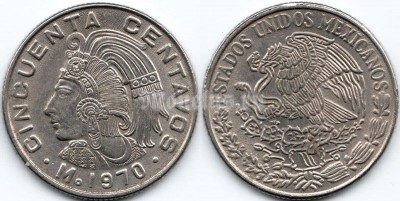 монета Мексика 50 сентаво 1970 год