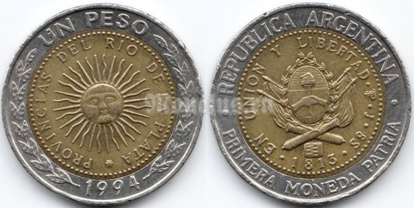 монета Аргентина 1 песо 1994 год