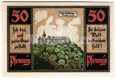 Нотгельд Германия 50 пфеннигов 1921 год Heldburg, тип 3
