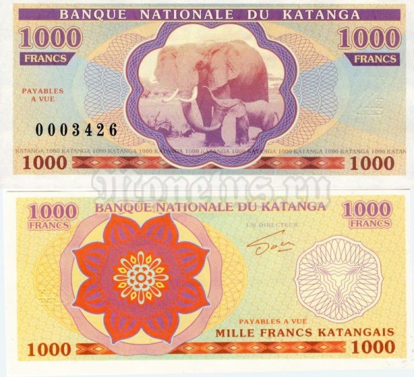 бона Катанга 1000 франков 2016 год