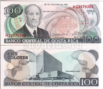 бона Коста Рика 100 колон 1993 год