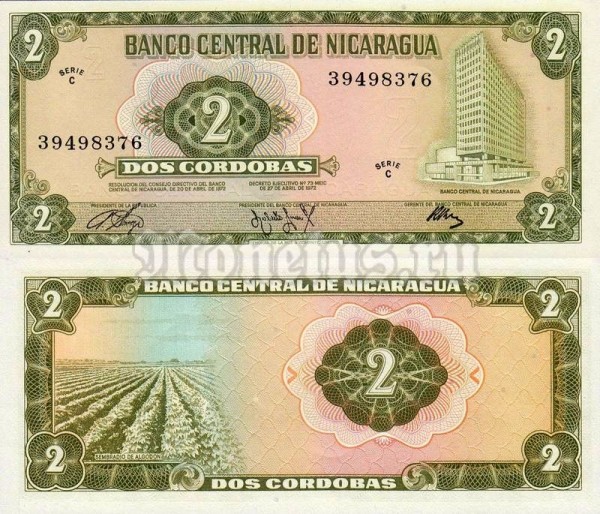 бона Никарагуа 2 кордоба 1972 год