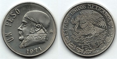 монета Мексика 1 песо 1971 года - Хосе Мария Морелос