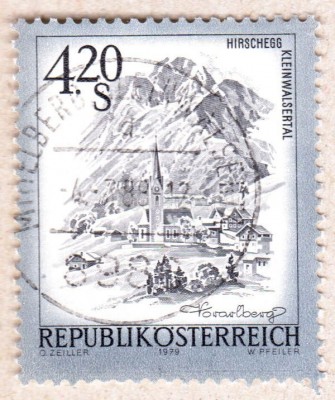 марка Австрия 4,20  Австрийских шиллинга "Хиршег" 1979 год