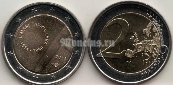 монета Финляндия 2 евро 2014 год - 100 лет со дня рождения Илмари Тапиоваара