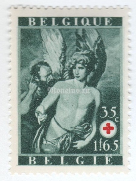 марка Бельгия 0,35+1,65 франка "Red Cross België" 1944 год