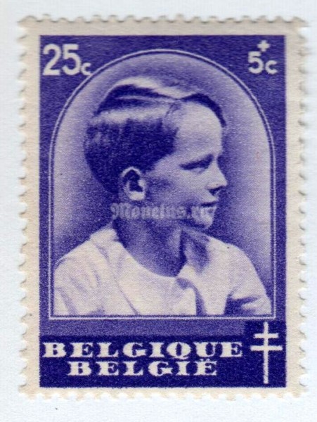 марка Бельгия 25+5 сентим "Prince Boudewijn" 1936 год