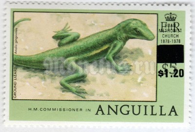 марка Ангилья 1,20 доллара "Anguilla Bank Anole (Anolis gingivinus)" 1978 год