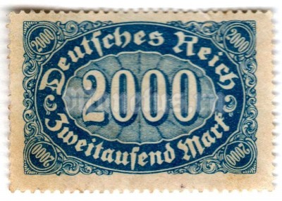 марка Немецкий Рейх 2000 рейхсмарки "Mark Numeral" 1923 год