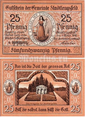 бона Нотгельд Германия 25 пфеннигов 1919 год
