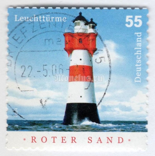 марка ФРГ 55 центов "Roter Sand" 2004 год Гашение