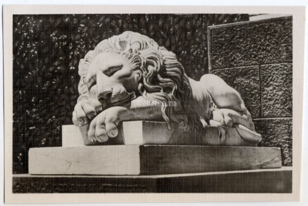 Открытка Крым Алупка музей изобразительных искусство Спящий лев скульптура, чистая