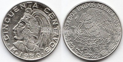 монета Мексика 50 сентаво 1980 год