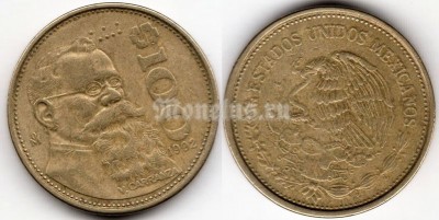 монета Мексика 100 песо 1992 год - Венустино Карранса