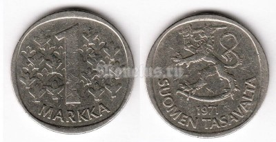 монета Финляндия 1 марка 1971 год