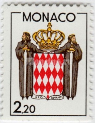 марка Монако 2,20 франка "Coat of arms" 1987 год