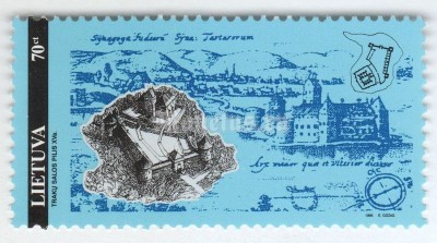 марка Литва 70 центес "Trakai island castle" 1995 год