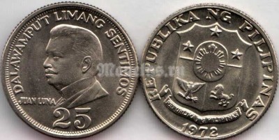 монета Филиппины 25 сентимо 1972 год