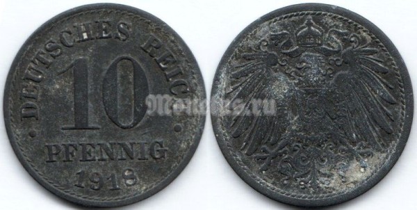 монета Германия 10 пфеннигов 1918 год