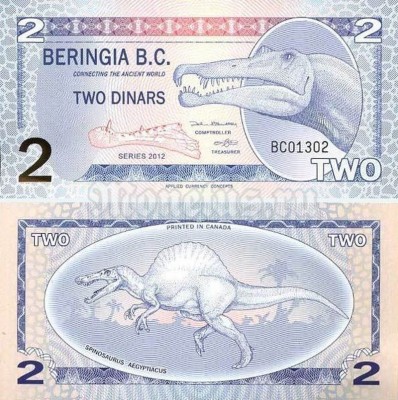 бона Берингия 2 динара 2012 год, пластик