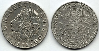 монета Мексика 50 сентаво 1978 год