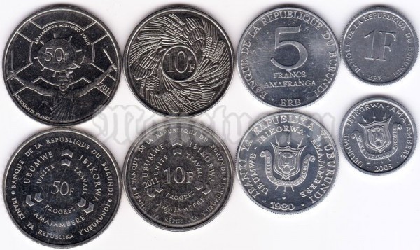 Бурунди набор из 4-х монет