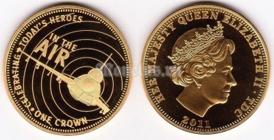 монета Тристан да Кунья 1 крона 2011 год серия "Герои стихий" - В небе 