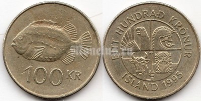 монета Исландия 100 крон 1995 год