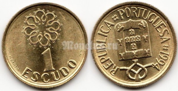 монета Португалия 1 эскудо 1994 год