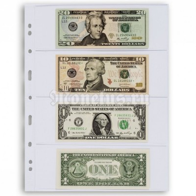 Листы для банкнот Grande 4C (прозрачные)