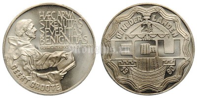 монета Нидерланды 2 1/2 экю 1990 год Герт Гроте (Geert Groote)
