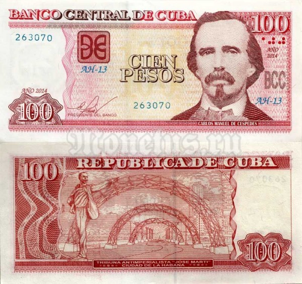 бона Куба 100 песо 2014 год 
