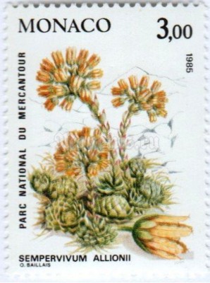 марка Монако 3,00 франка "Sempervivum allionii" 1985 год